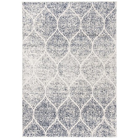 Safavieh 5 ft. 1 in. x 7 ft. 6 in. Madison Rectangle Power-Loomed Rug Cream & Royal Blue MAD604A-5